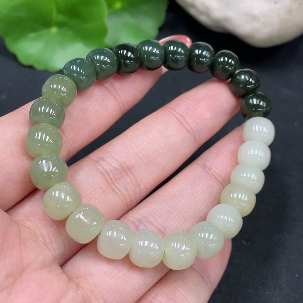 H35085070 Hetian Jade Bracelet Approx. 7.8mm Total Weight Approx. 20.2g