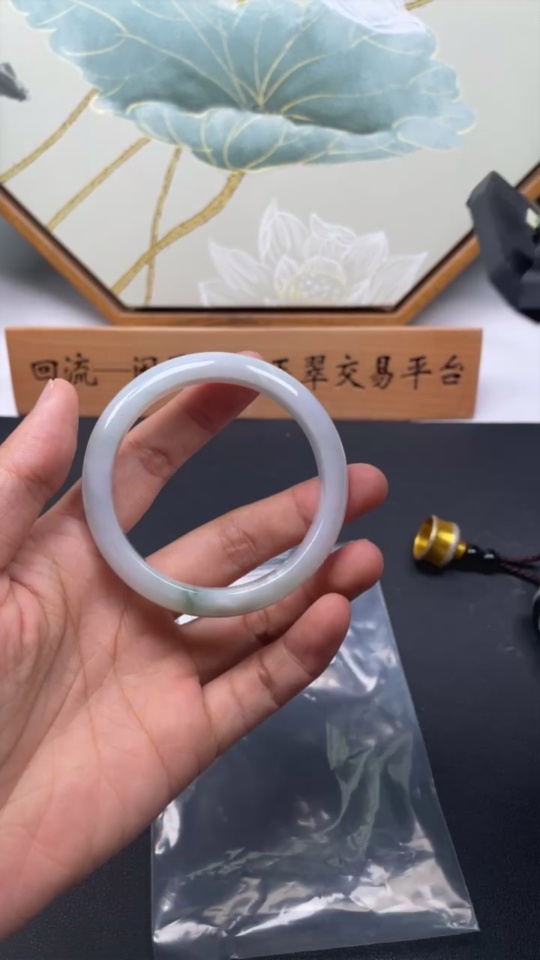 F34050538 Jadeite Regular Round Bangle Size 55 Total Weight Approx. 44.4g