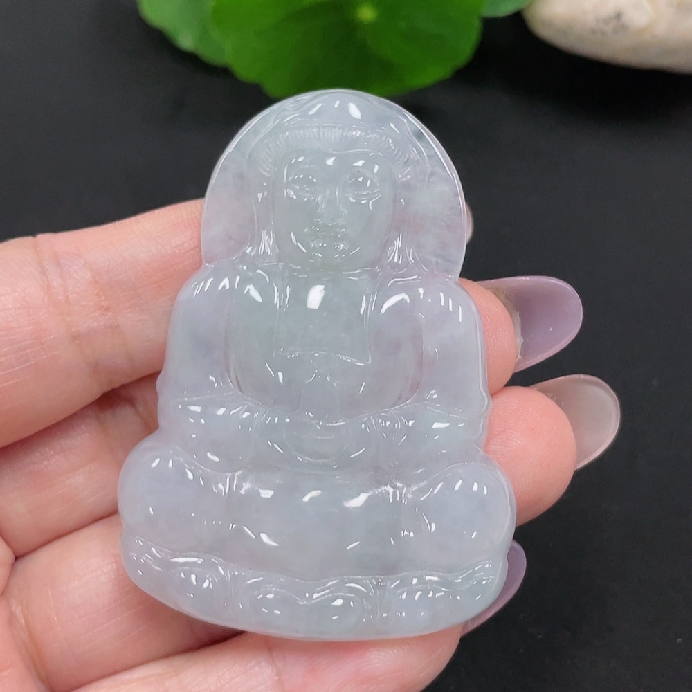 F34966961 Jadeite Guanyin Pendant Total Weight Approx. 19.4g