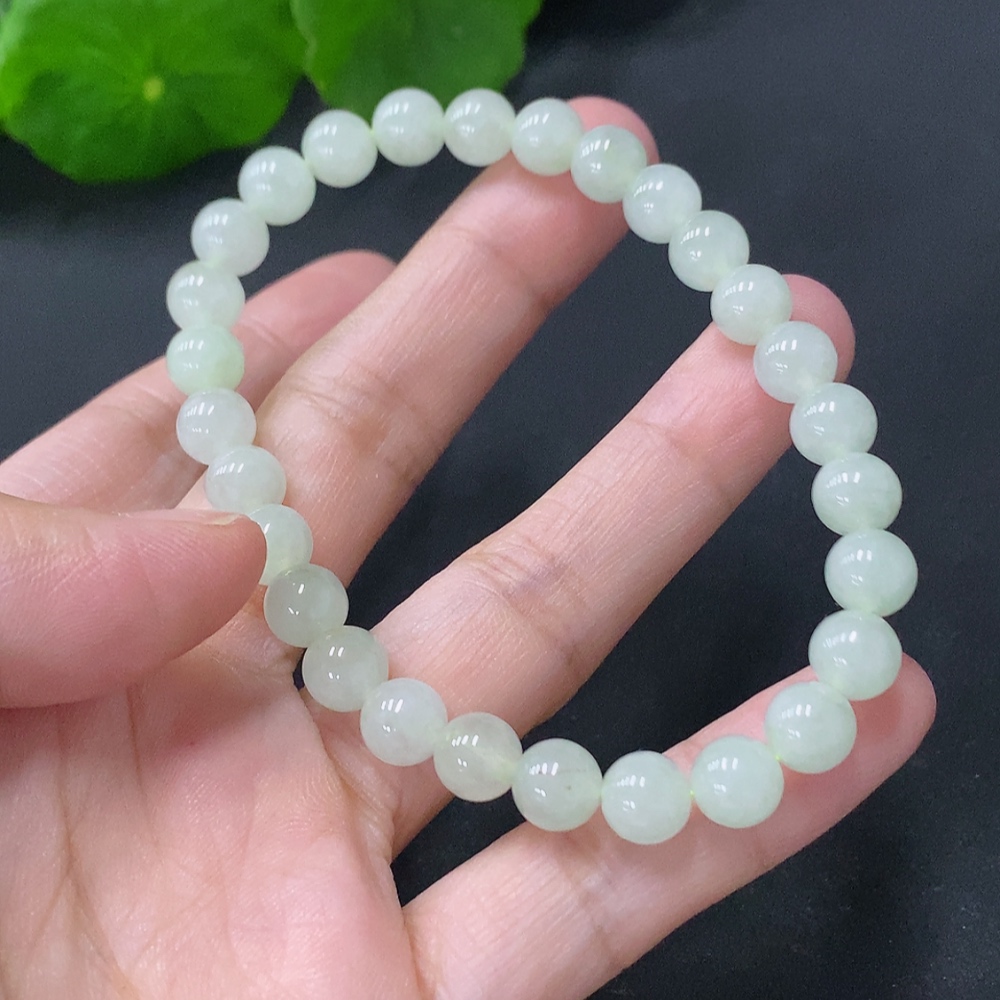 F31613497 Jadeite Bracelet Approx. 7mm Beads Total Weight Approx. 15.93g