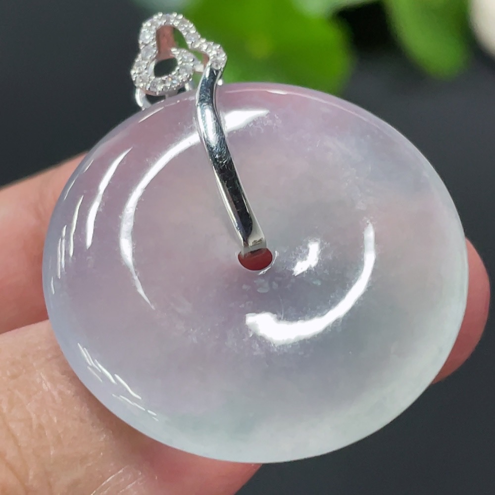 F30493047 Jadeite Peace Pendant with 18K Gold and Diamond Accents, Total Weight Approx. 10.1g