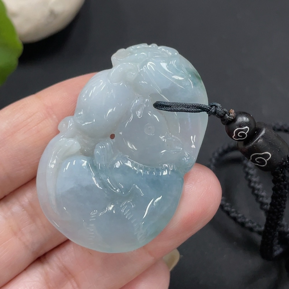F21330544 Jadeite Fu Shou Pendant