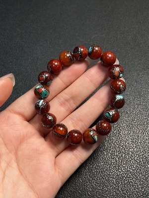 C36229262 Amber Beeswax Bracelet, Total Weight Approx. 17.41g, Size 10.5mm, Visible Adhesive Craftsmanship