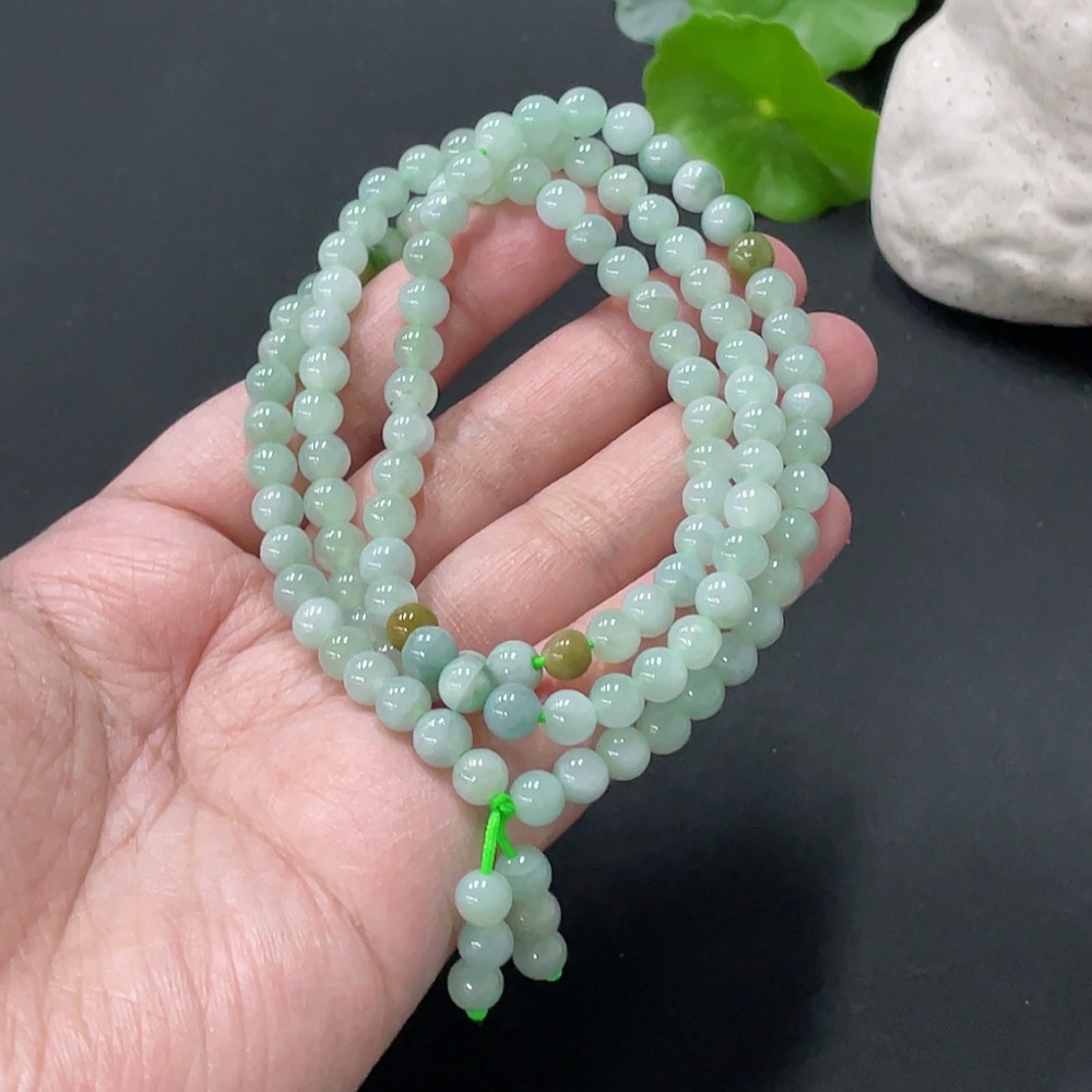 F35145843 Jadeite Beaded Necklace, Approx. 5.8mm, Total Weight Approx. 37.55g