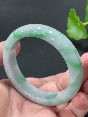F35079867 Jadeite Round Bracelet, Total Weight Approx. 47.5g, Cracked, Size 50.9