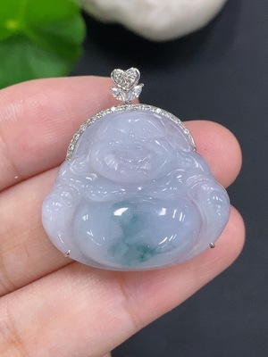 F34023416 Jadeite Buddha Pendant 18k Gold Total Weight Approx. 6.6g Non-Diamond