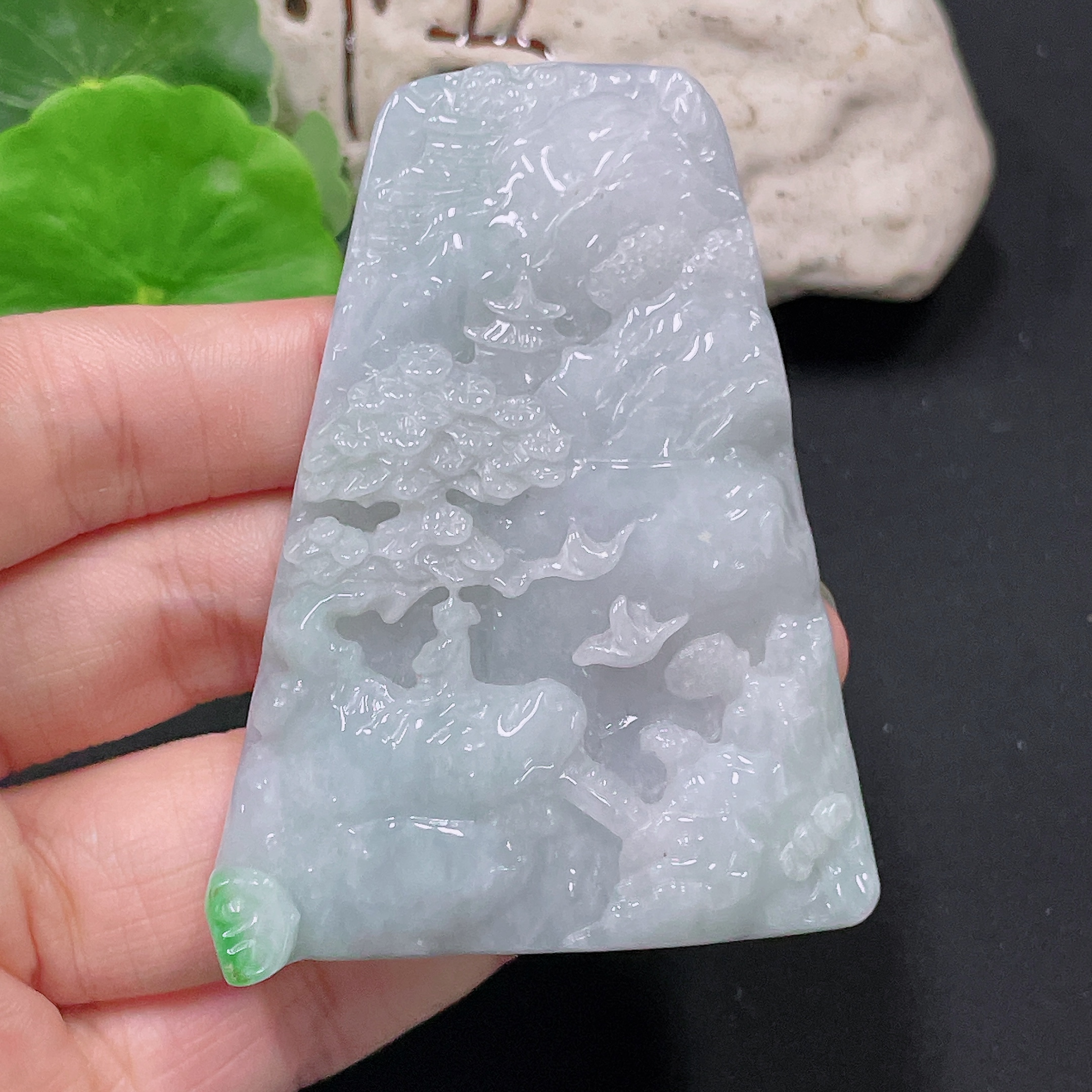 F33866017 Jadeite Landscape Pendant挂件 Total Weight Approximately 87.9g