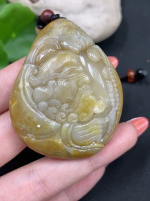 H34017625 Hetian Jade Pendant - Bodhidharma - Undetermined Skin Color Origin - Total Weight (Including Cord): 86.1g