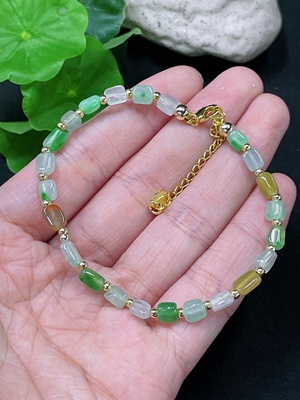 F33919914 Jadeite bracelet Non-gold Total weight approx. 6.7g (red and yellow color origin undetermined)