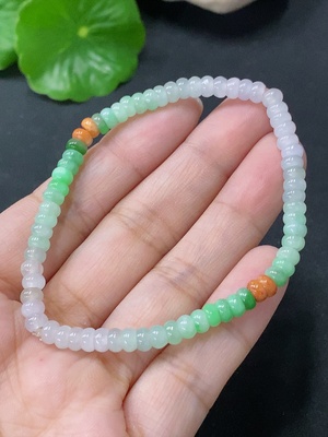 F33848600 JadeiteBracelet approx. 4.4mm, total weight approx. 6.87g, color origin undetermined
