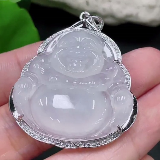 F33920240 Jadeite Buddha Pendant Inlaid Without Gold Total Weight About 12.4g
