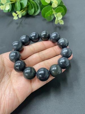 H05111350 Hetian Jade Bead Necklace, 16mm, Total Weight 79.4g