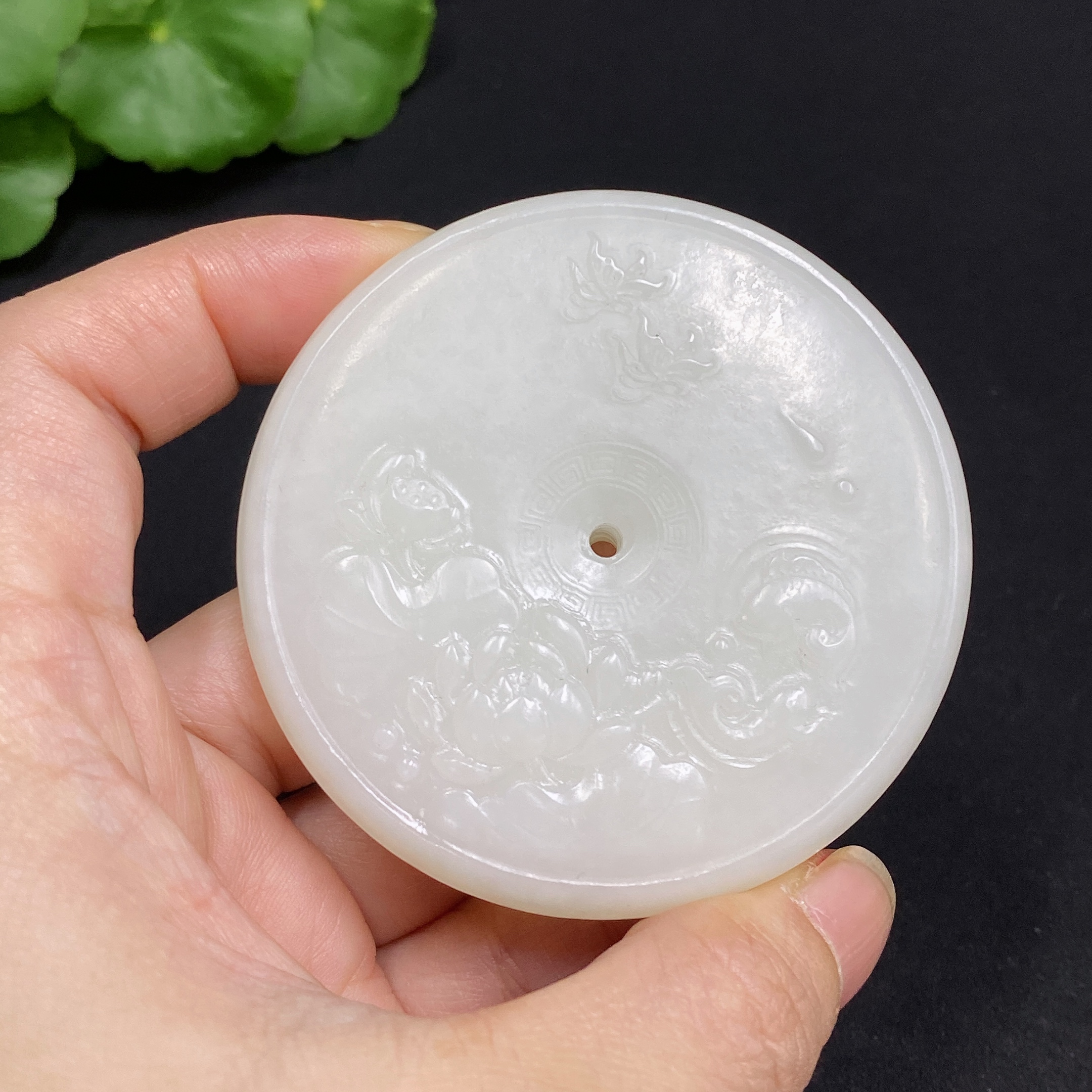 H34036564 Hetian Jade Pendant, Peace Buckle, Total Weight Approx. 94.7g