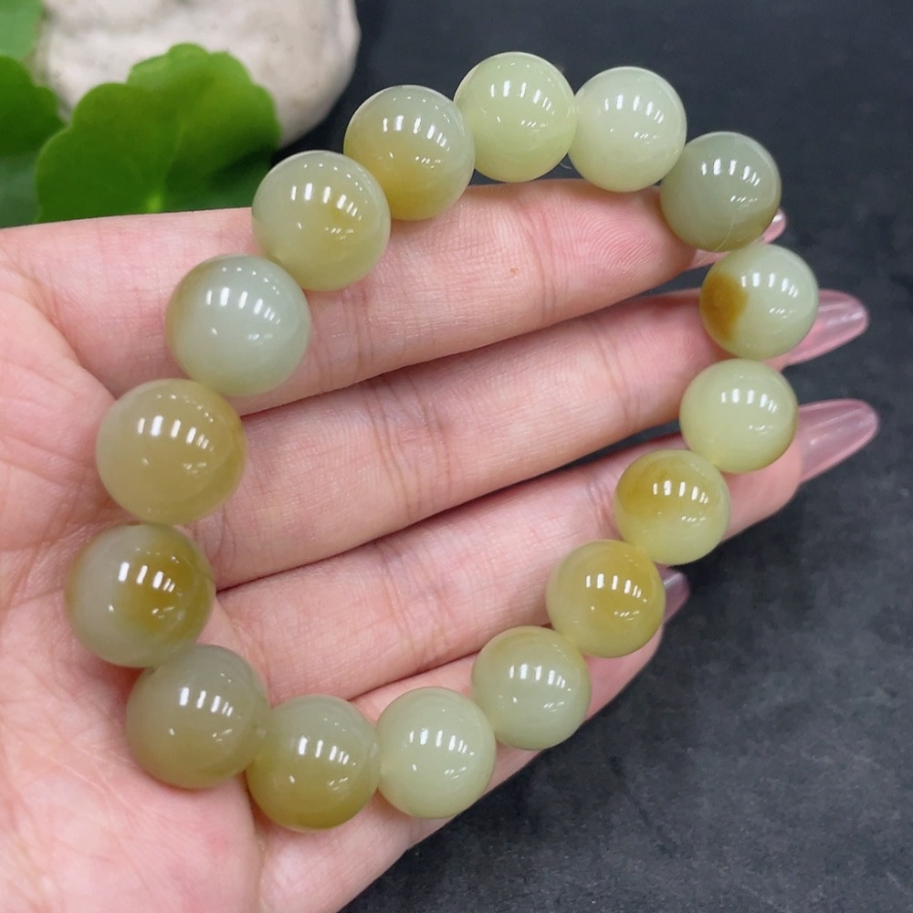 H33924683 Hetian Jade Bracelet Approx.11.7mm Total Weight Approx.42.1g
