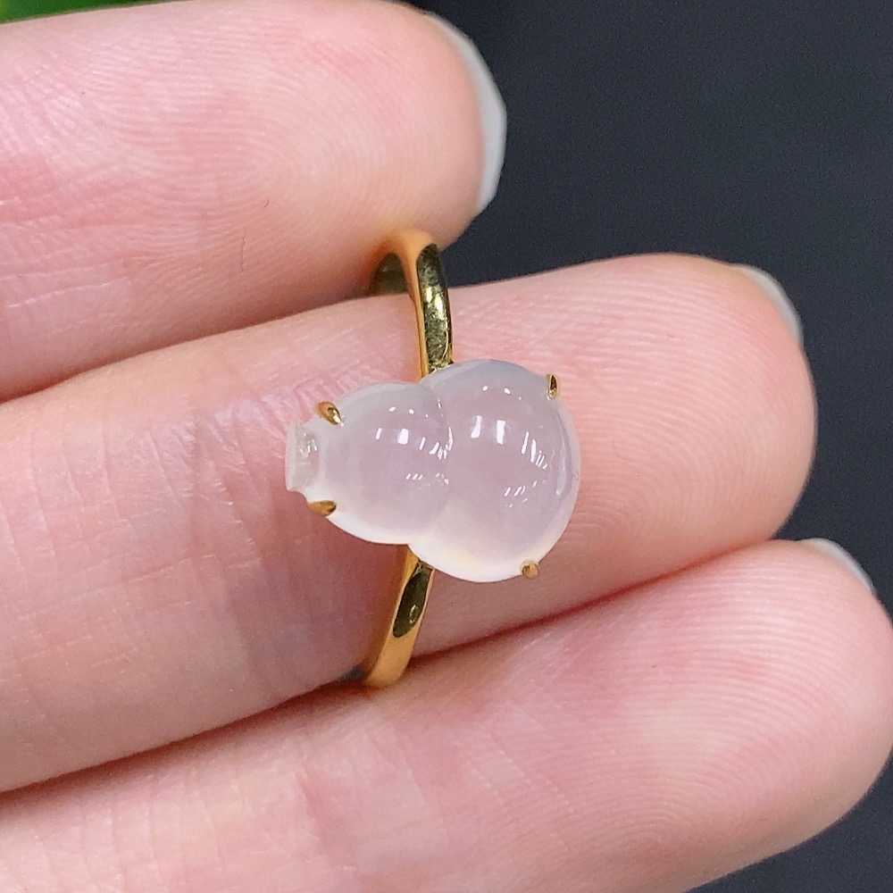 F33942004 Jadeite Gourd Inlay Ring 18k Gold Total Weight Approx.1.6g Size 12