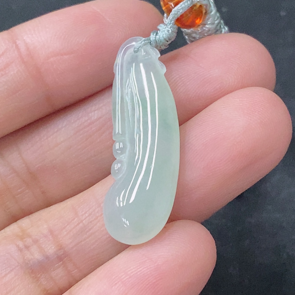 F31692150 Jadeite Pendant Fu Gua, Total Weight Approx. 3.74g (including rope)