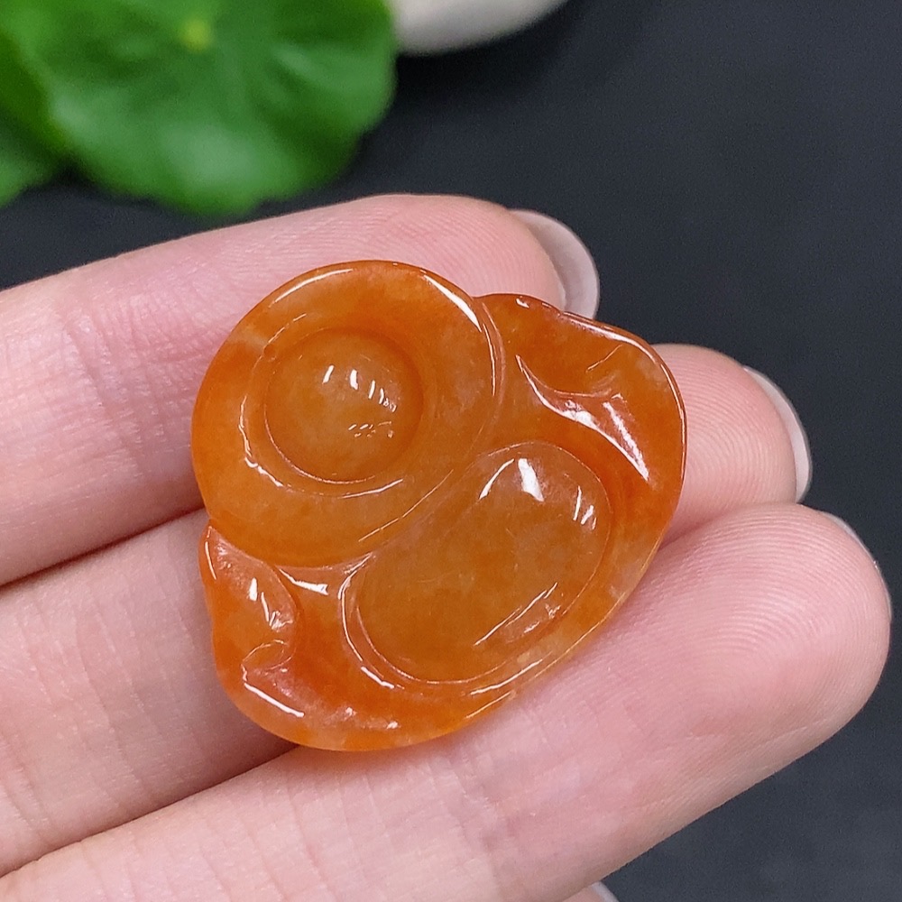 F34002094 Jadeite Buddha Pendant, Total Weight Approx. 5.3g, Yellow Color Origin Undetermined