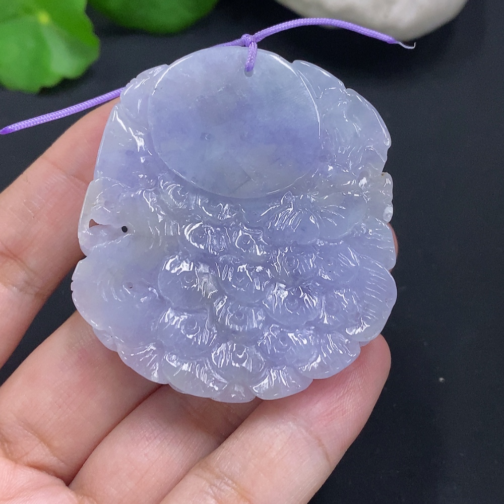 F31685291 Jadeite Peacock Pendant, Total Weight Approx. 51.9g