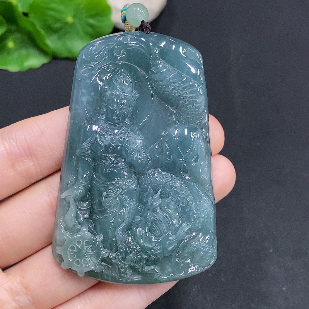 F30489516 JadeiteDragon Soaring Across the Seas Pendant