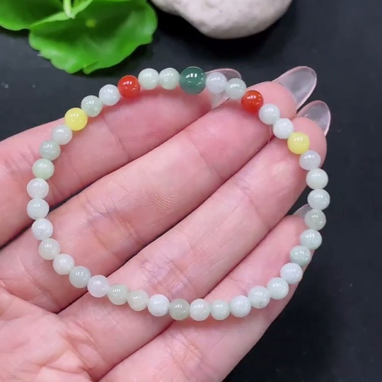 F34021360 Jadeite Bracelet Max. 5.8mm Approx. Total Weight 5.5g With Non-Grade A Beads