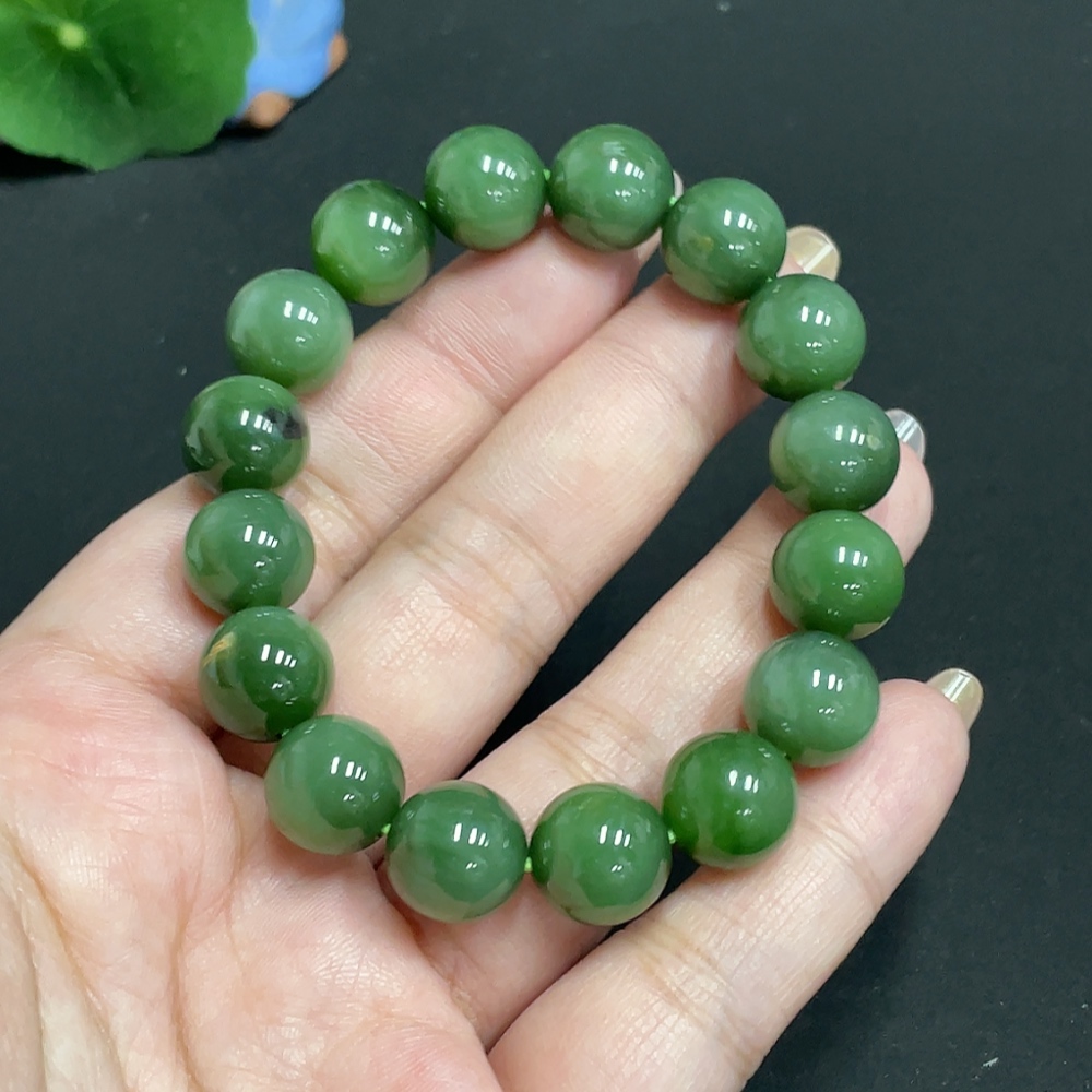 H31659266 Hetian Jade Bracelet Approx.11.6 mm Total Weight Approx.41.5g
