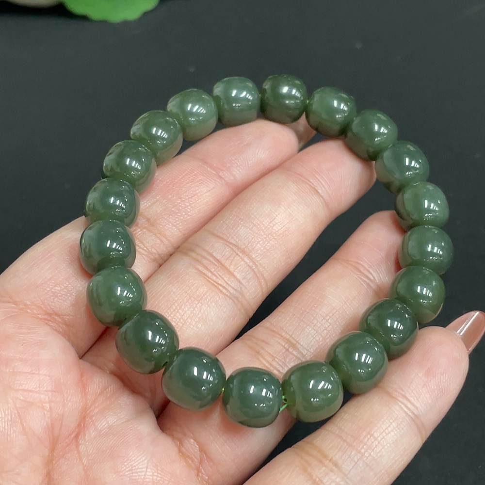 H35101701 Hetian Jade Bracelet, Approx. 9.8mm, Total Weight Approx. 33g