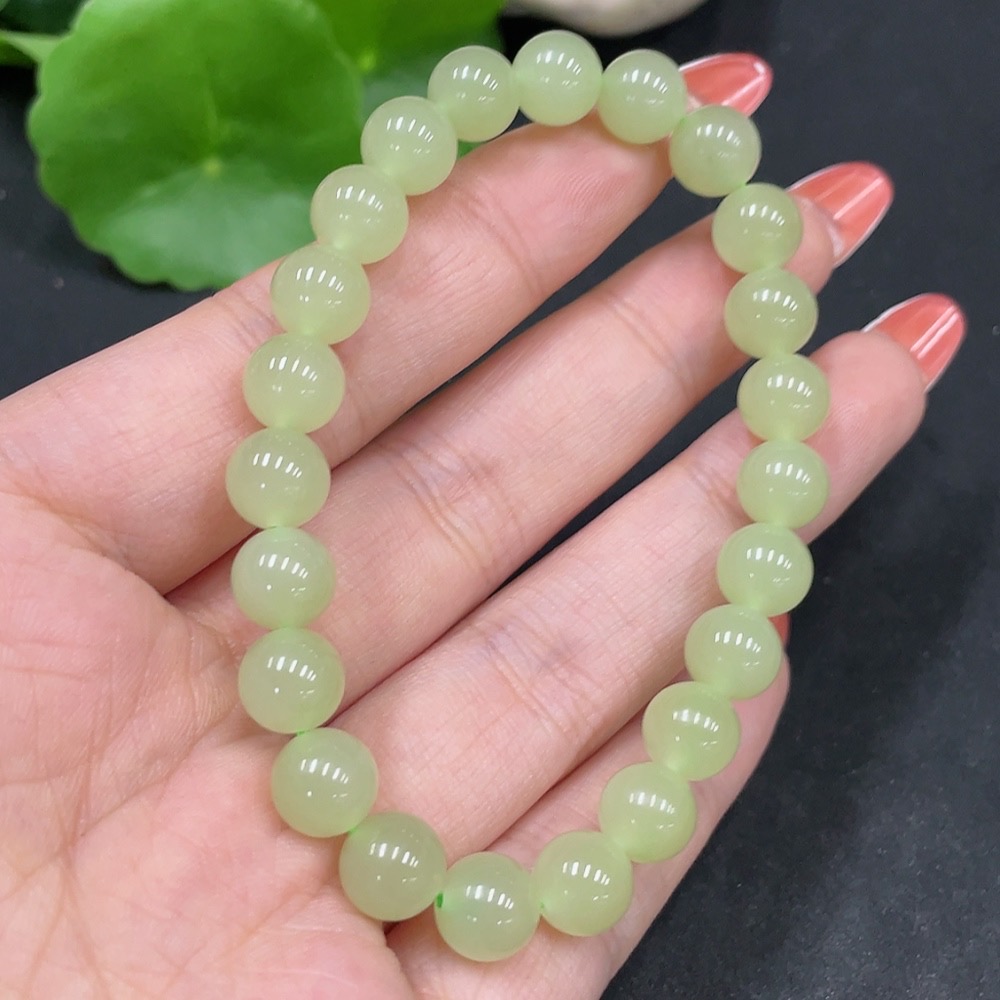H35084498 Hetian Jade Bracelet, approx. 8mm, total weight approx. 18.4g