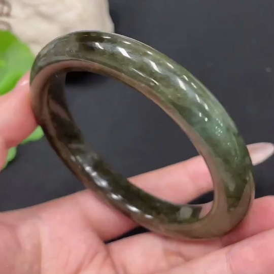 H30491389 Hetian Jade Round Bracelet Size 59.5 Total Weight Approx. 59.2g