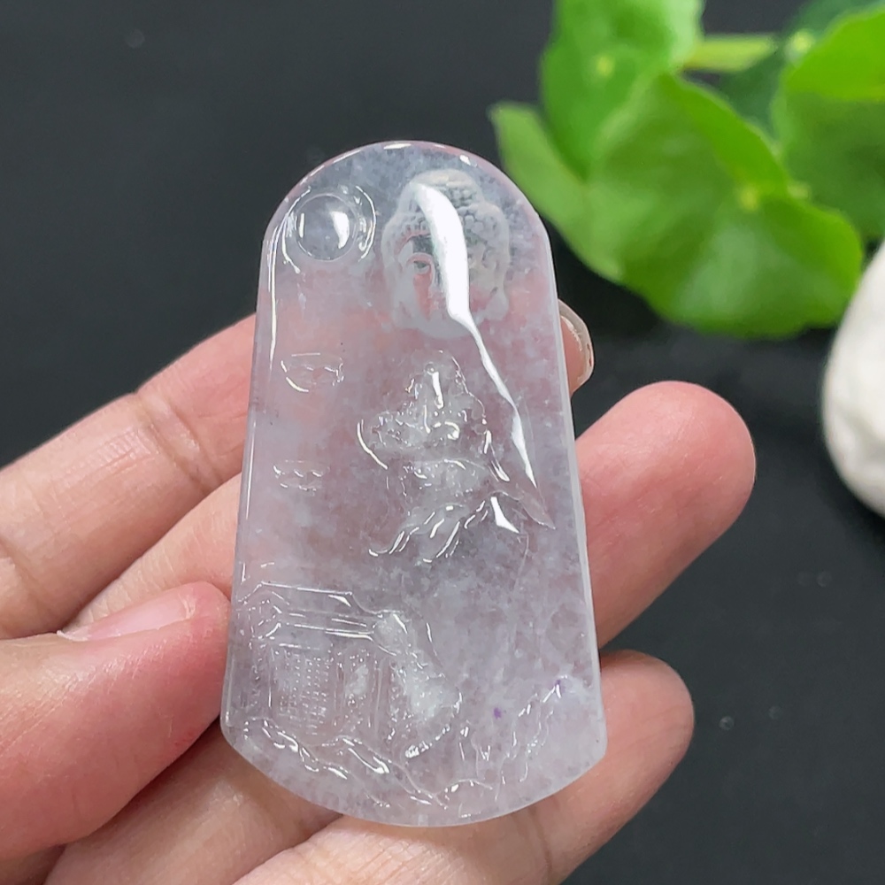 F34019472 Jadeite Buddha Observing the World Pendant Total Weight Approximately 10.5g
