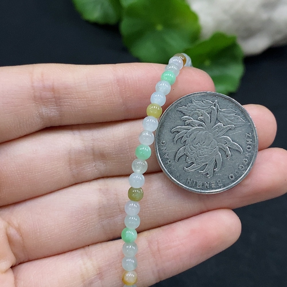 F33868157 Jadeite Beaded Necklace approx. 3.7mm total weight approx. 13.28g non-gold-inlaid color origin undetermined