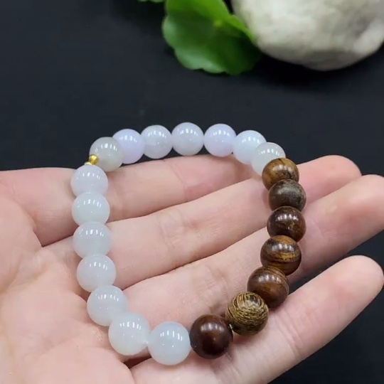 F36277600 Jadeite Bracelet Unmarked 18k Gold Total Weight Approx. 14.81g Size 8mm