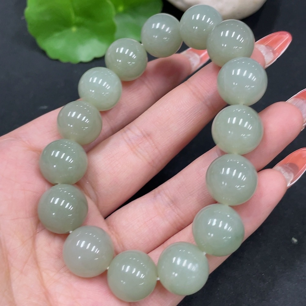 H35084451 Hetian Jade Bracelet, approx. 13.7mm, total weight approx. 63.4g