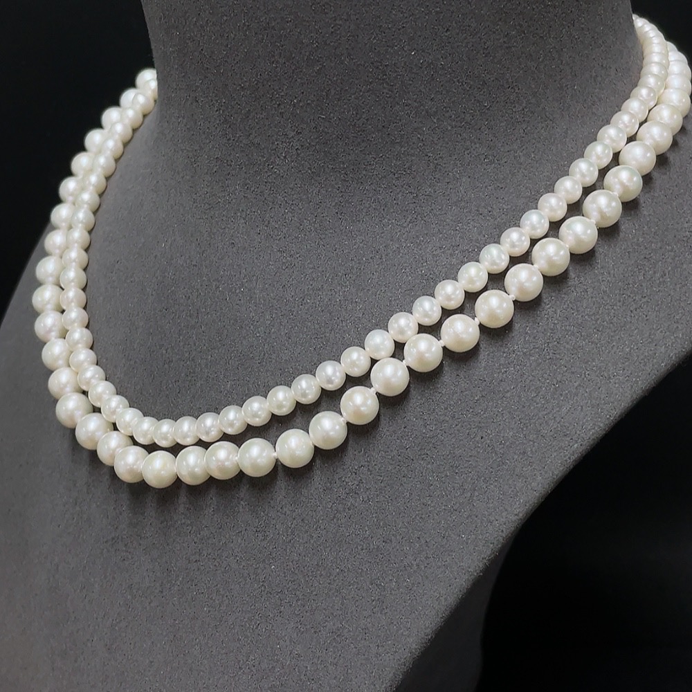 C33923456 Pearl bead necklace non-gold total weight approx. 44.38g size 4.9-7.1mm