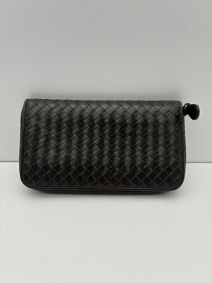 S43097694 9.0新 葆蝶家 Bottega Veneta 编制小羊皮长款手拿包 边角磨损 五金轻微氧化 内里微脏 尺寸 19x10x2cm