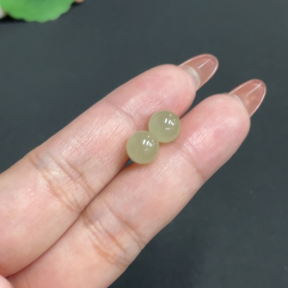 H35100179 Hetian Jade Inlaid Earrings