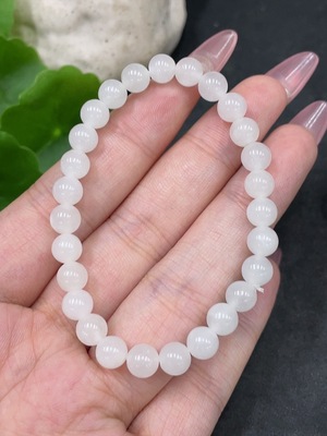 H33897803 Hetian Jade Bracelet, Approx. 6.1mm, Total Weight Approx. 9.4g, Contains Other Mineral Components