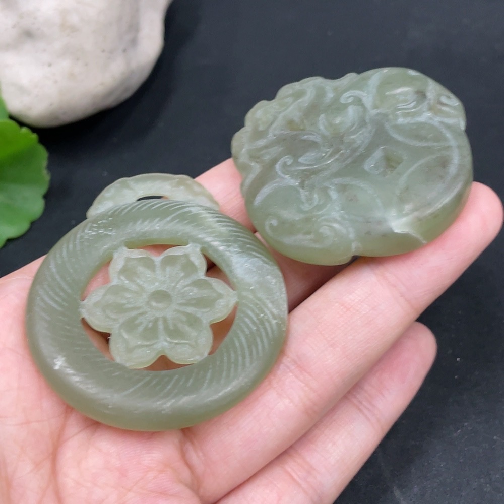 H31616872 Hetian Jade Pendant, Antique-style Plaque, Total Weight Approx. 56.9g
