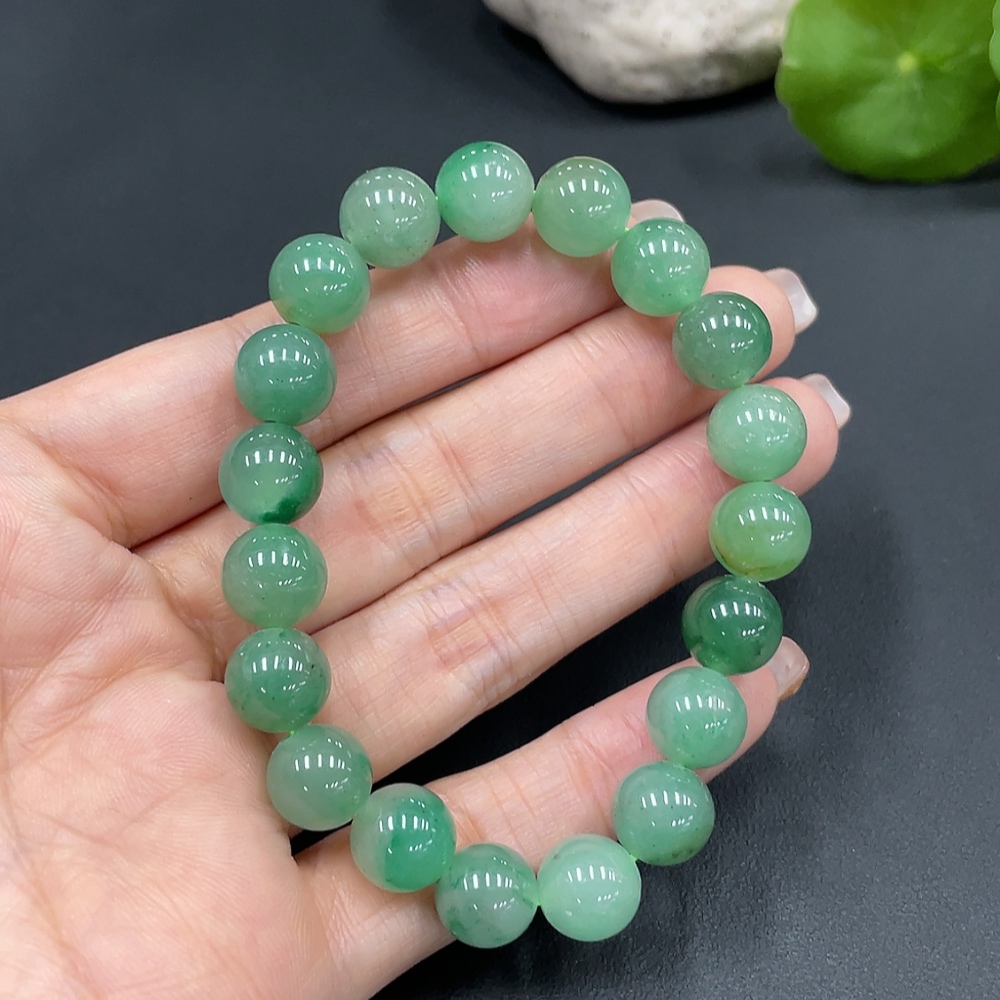 H23686828 Dulong jade bracelet, approx. 10.2mm beads, total weight approx. 29g