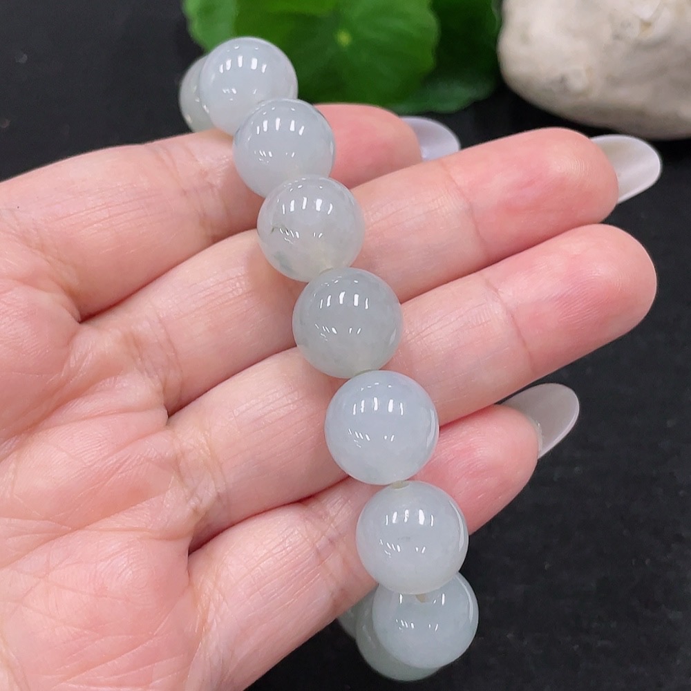 F33899788 Jadeite Bracelet Approx. 12.6mm Beads Total Weight About 53.97g