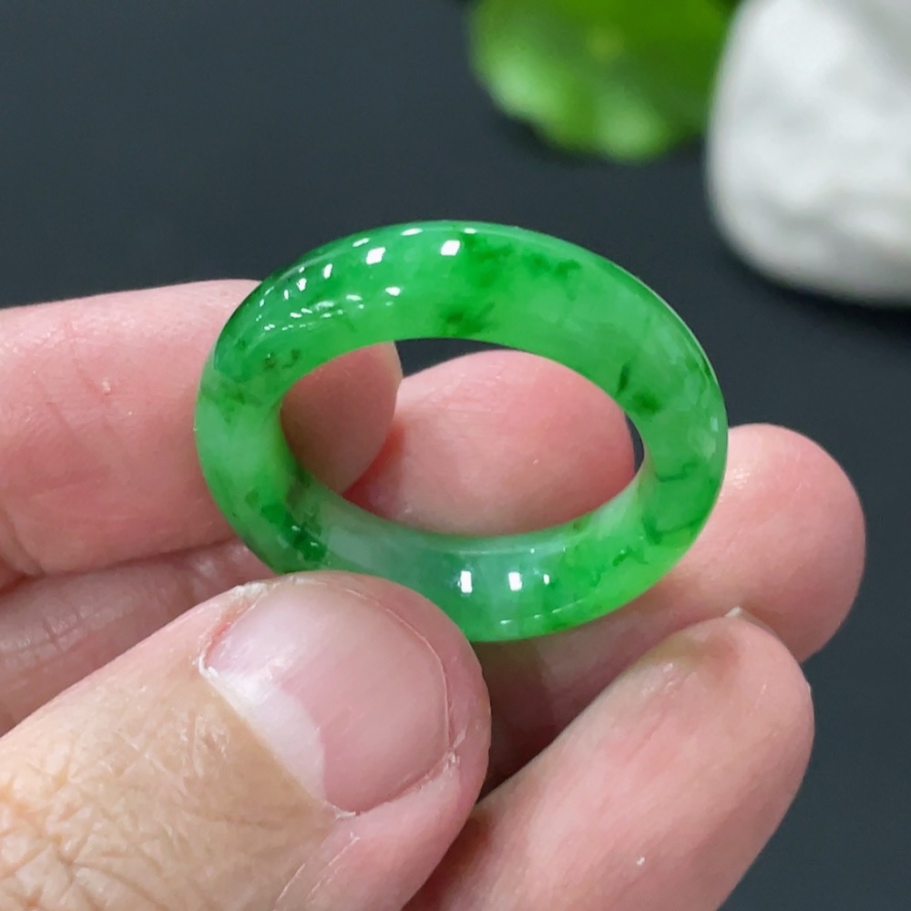 F29432132 Jadeite Ring Size 18 Total Weight Approx. 4.8g with Other Mineral Components