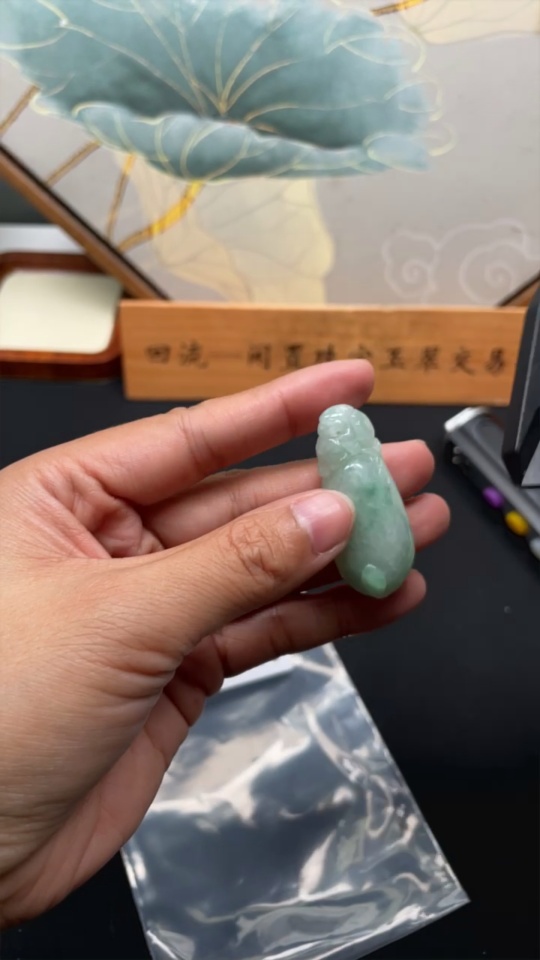 F34025566 Jadeite Lucky Bean Pendant Total Weight Approx. 15.73g