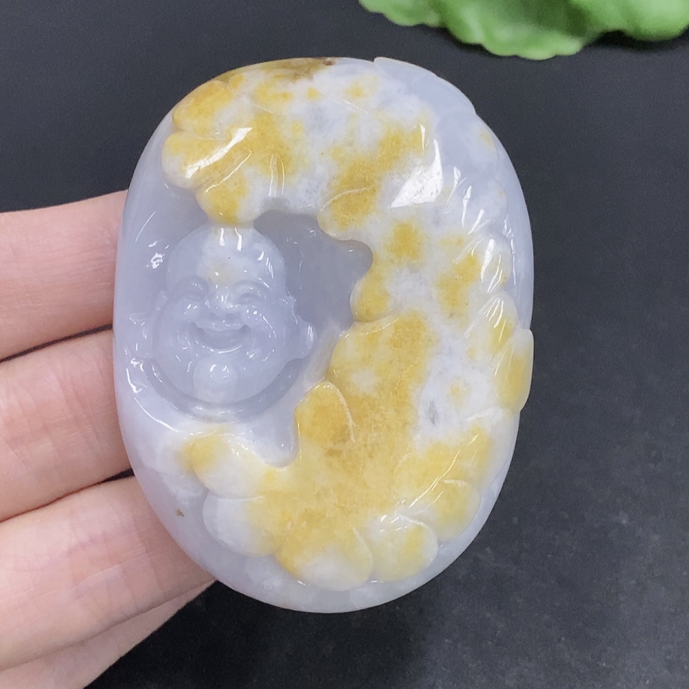 F31687640 Jadeite Buddha Pendant, Total Weight Approx. 98.1g (Color Origin Undetermined)
