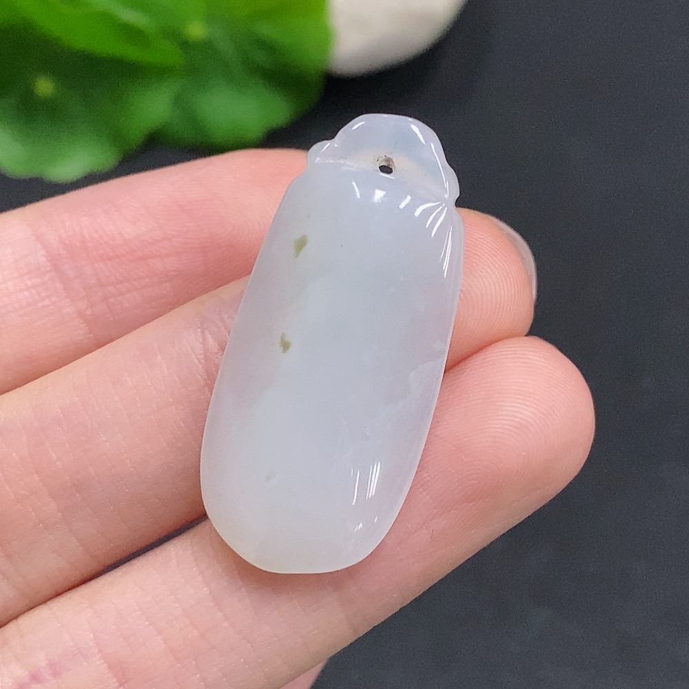 F35123860 Jadeite Fu Gua Pendant, Total Weight Approximately 5.8g