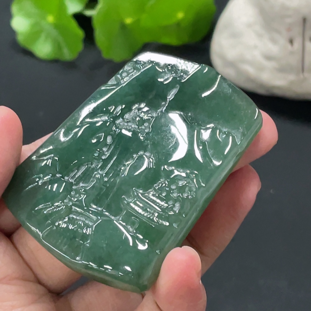 F32739616 Jadeitelandscape pendant, total weight approximately 48.16g