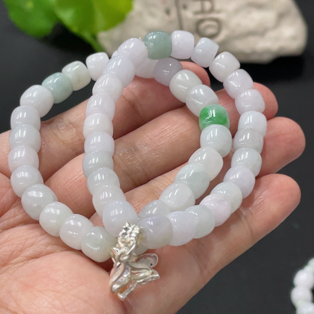 F34999418 Jadeite Beaded Bracelet Approx. 7mm Beads Non-Gold Accessory