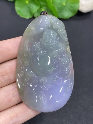 F46498667 翡翠佛挂件 货品总重量约53.6克（含绳重）