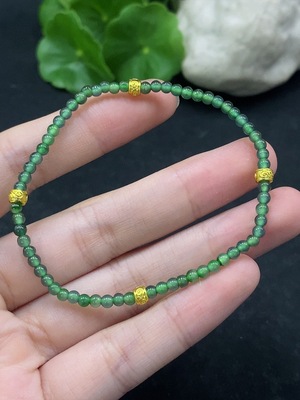 F34057464 Jadeite Bracelet 3mm approx. Non-gold Inlaid Total Weight about 3.43g