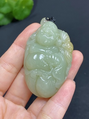 H29328971 Hetian Jade Pendant Buddha Total Weight Approx. (with rope) 46.8g