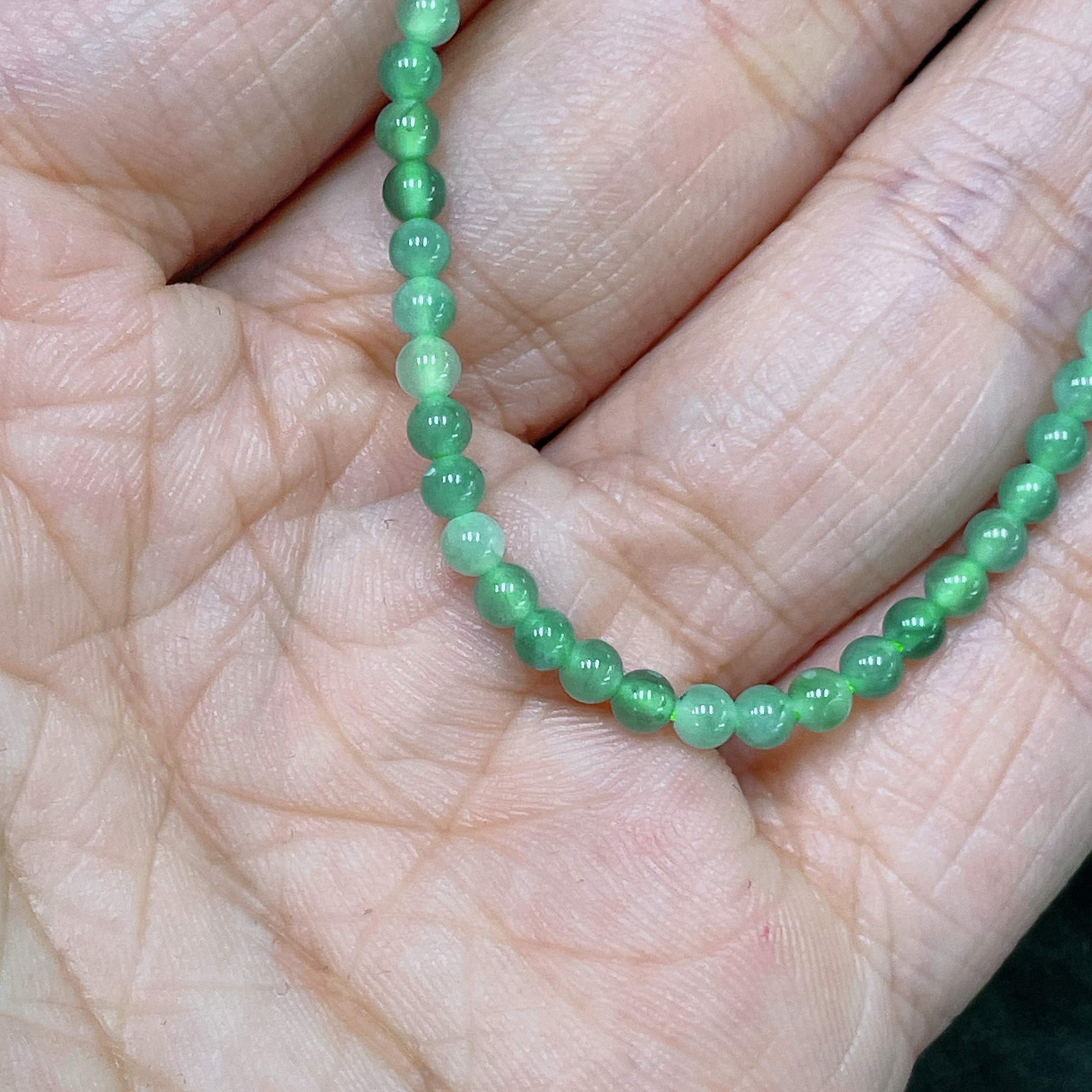 F34064045 Jadeite Bracelet Approx. 2.8mm Beads Total Weight Approx. 2.66g Non-Gold