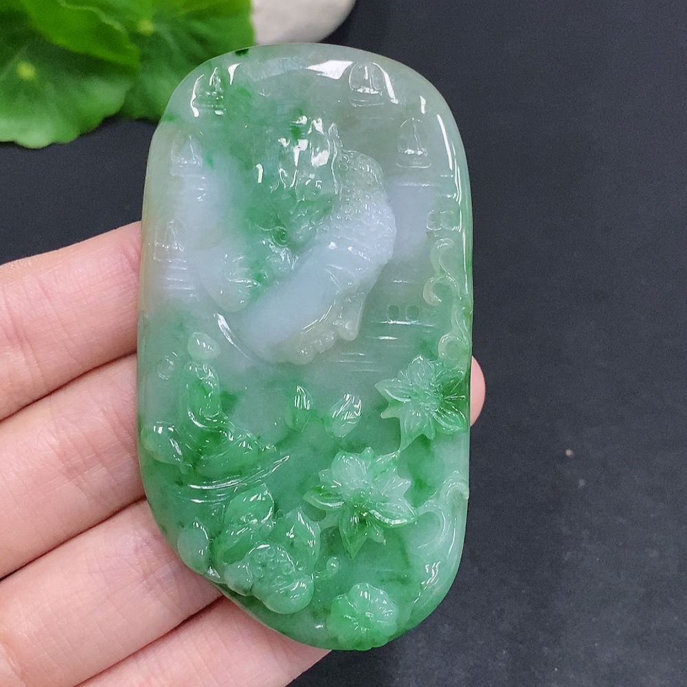 F33906713 Jadeite A Thought Between Pendant, Total weight about 49g